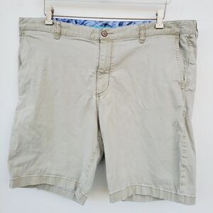 Tommy Bahama Boracay Shorts Khaki Beige Flat Front Stretch Classic Chino Size 40